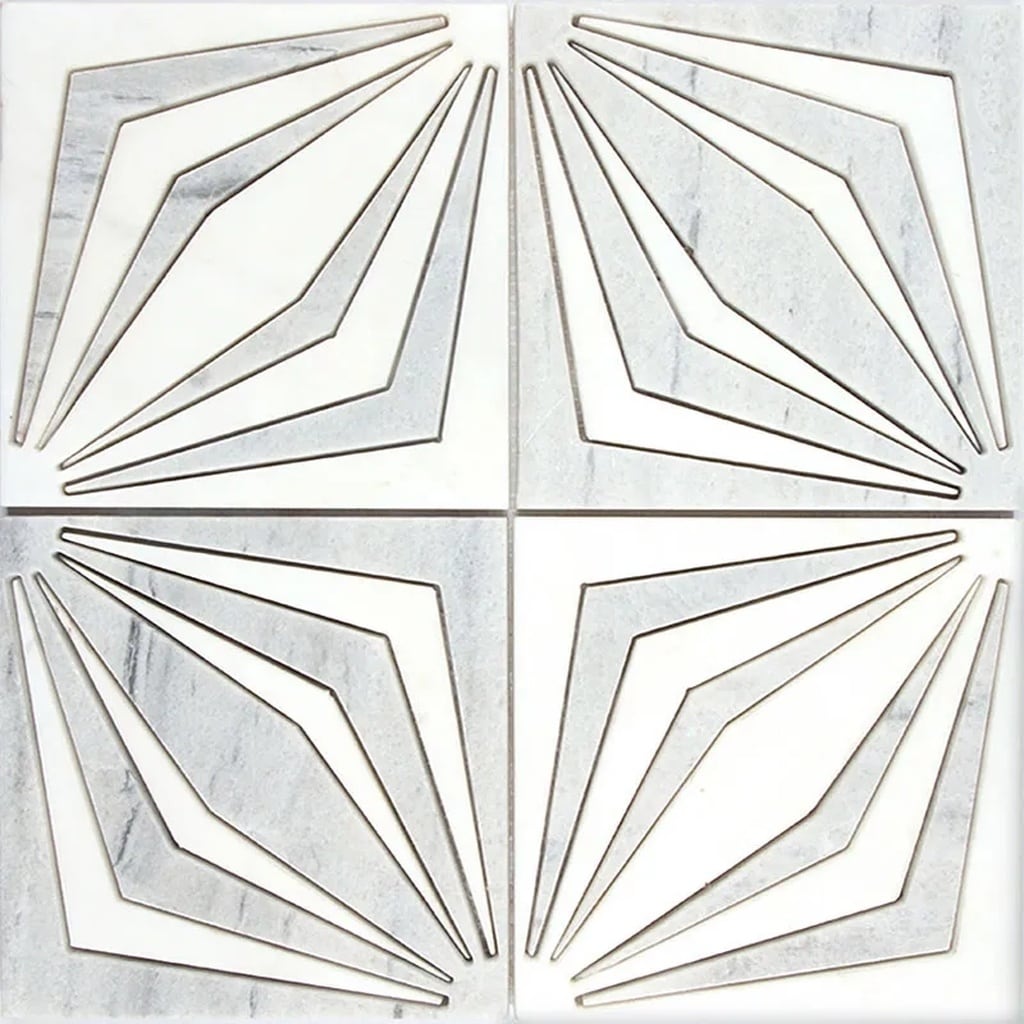 Apollo Tile Artisana White Gray 12-in x 12-in Honed Natural stone Marble Patterned Mosaic Floor and Wall Tile product image