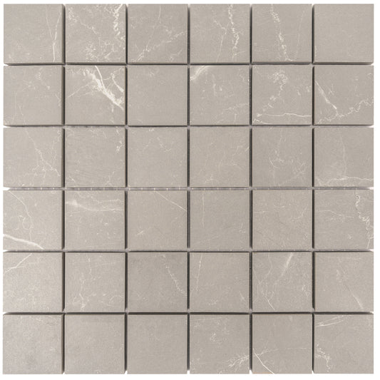 Apollo Tile Regalia Ash Gray 12-in x 12-in Matte Porcelain Encaustic Mosaic Floor and Wall Tile product image