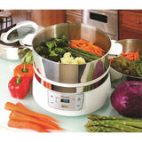 16.9 Qt. White Food Steamer and Rice Cooker with Built-In Timer