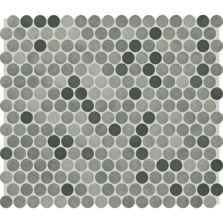 Daltile Vistaframe Blue Mist 11-in x 13-in Matte Ceramic Patterned Penny round Mosaic Floor and Wall Tile product image