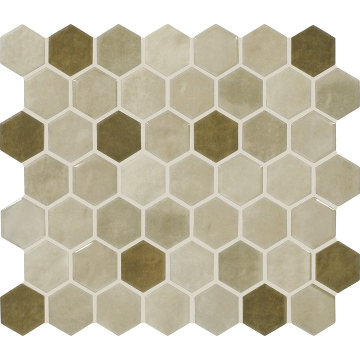 Daltile Vistaframe Rustic Sage 10-in x 12-in Multi-finish Ceramic Hexagon Mosaic Floor and Wall Tile product image