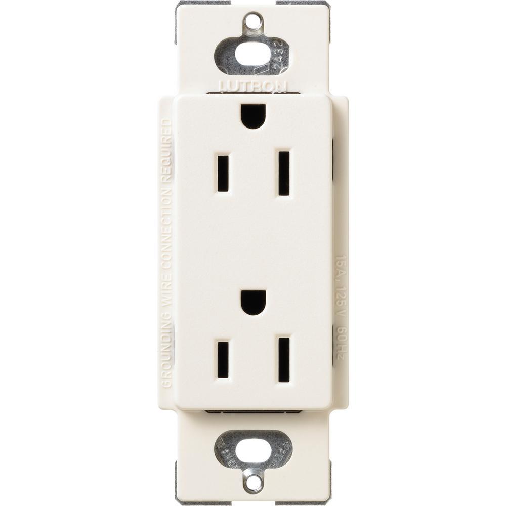 Claro 15 Amp Duplex Outlet, White - Super Arbor