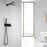1-spray 10 in. High PressureDual Shower Head and Handheld Shower Head in Matte Black