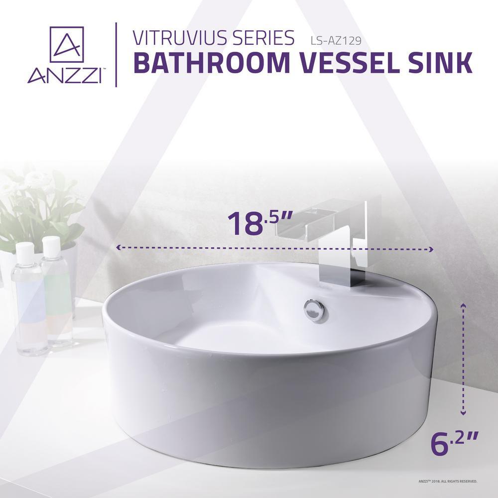 Vitruvius Series Ceramic Vessel Sink in White - Super Arbor