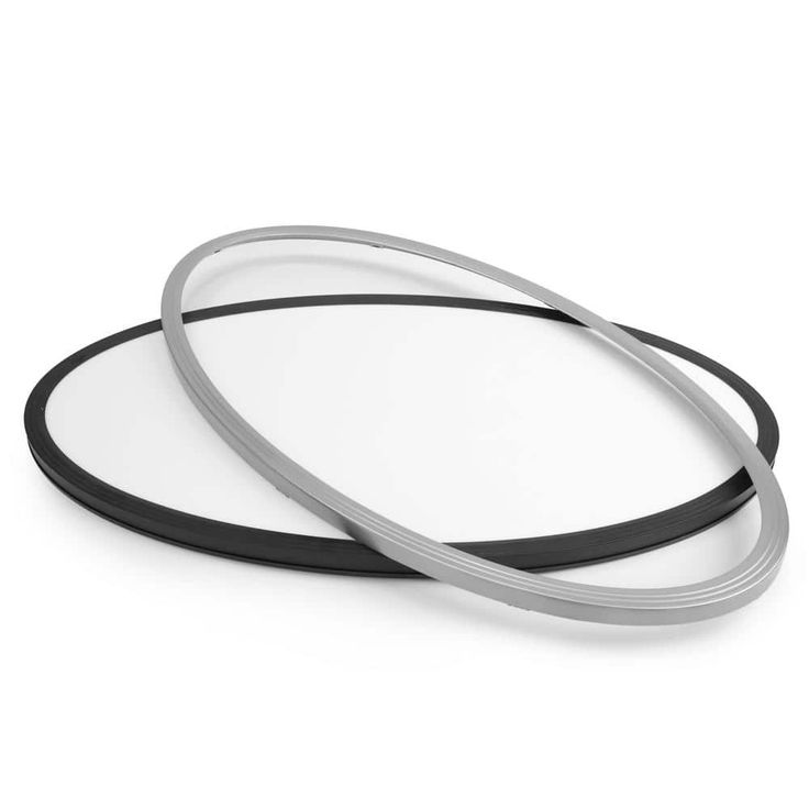 Commercial Electric 32 in. W Oval 50W 3500 Lumens Dim Selectable CCT Integrated LED Flat Panel Flush Mount Black Plus Nickel Trim Ring