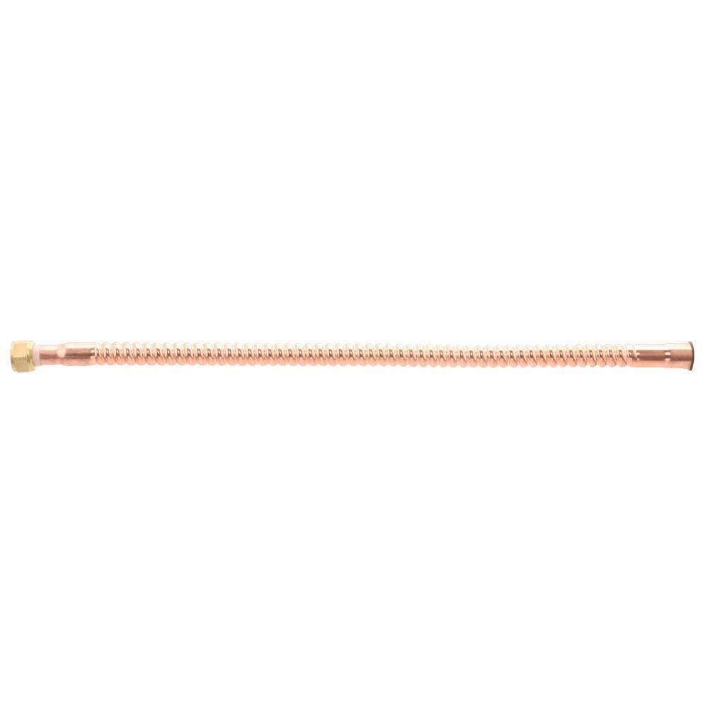 3/4 in. x 24 in. FIP x S Copper Water Heater Connector - Super Arbor
