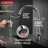 Essa Touch2O Technology Single-Handle Pull-Down Sprayer Kitchen Faucet with MagnaTite Docking in Arctic Stainless - Super Arbor