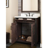 Drysdale 30 in. Wx 34.5 in. H Bath Vanity in Sable with Engineered Stone Vanity Top in Lgt Vein Carrera with White Basin