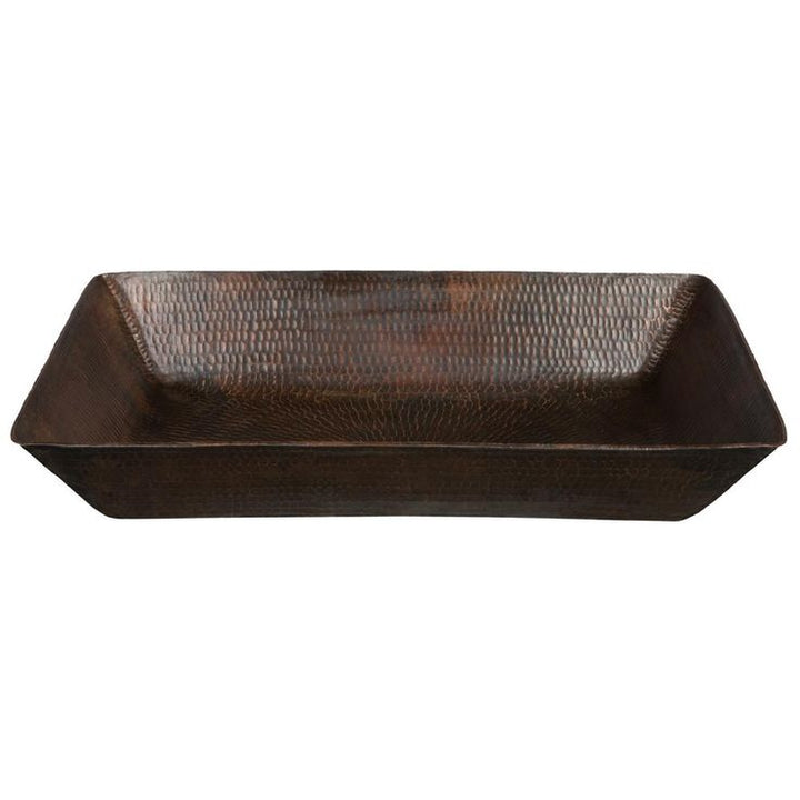 Premier Copper Products Rectangle 20 in. Hammered Copper Vessel Sink in Oil Rubbed Bronze