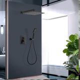3-Spray with 2.5 GPM 10 in. 2 Functions Tub Wall Mount Dual Shower Heads in Spot in Matte Black (Valve Included)