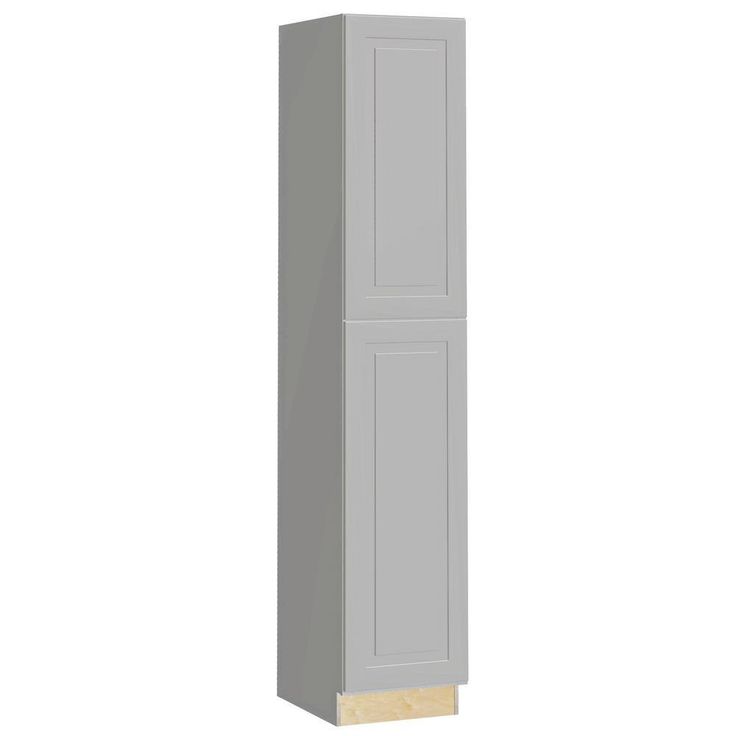 Home Decorators Collection Grayson 18 in. W x 24 in. D x 96 in. H Assembled Plywood Pantry Kitchen Cabinet in Pearl Gray with Soft Close LH