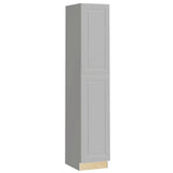 Home Decorators Collection Grayson 18 in. W x 24 in. D x 96 in. H Assembled Plywood Pantry Kitchen Cabinet in Pearl Gray with Soft Close LH