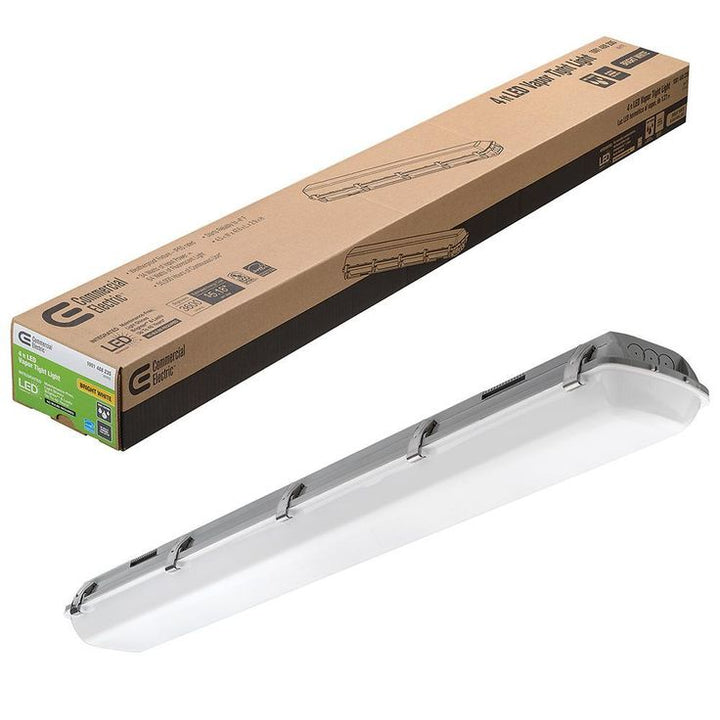 Vapor Tight 4 ft. 3600 Lumens Integrated LED Grey Wraparound Light 4000K Bright White Multi-Volt Weatherproof
