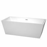 Sara 67 in. Acrylic Flatbottom Bathtub in White with Matte Black Trim