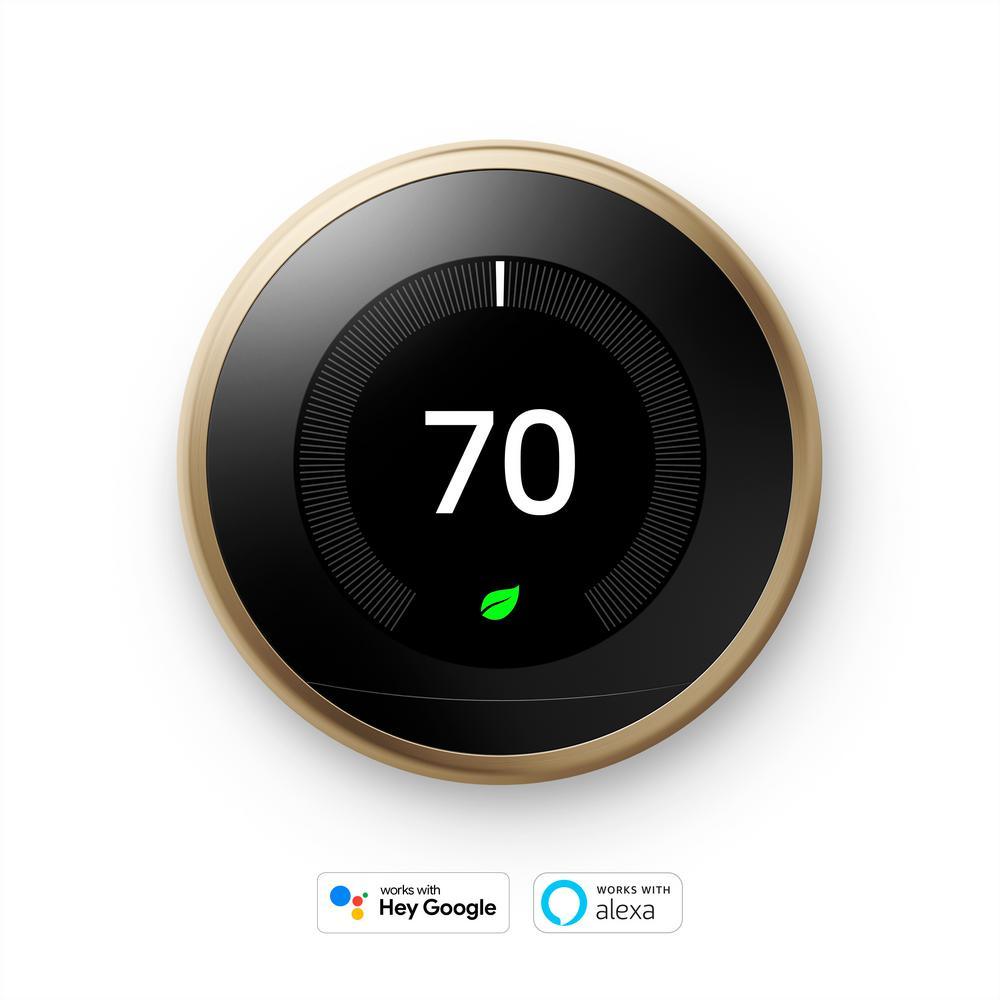 Nest Learning Thermostat 3rd Gen in Brass - Super Arbor