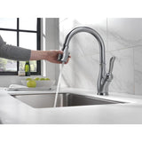 Delta Leland Arctic Stainless 1-Handle Deck-Mount Pull-Down Handle Kitchen Faucet (Deck Plate Included)