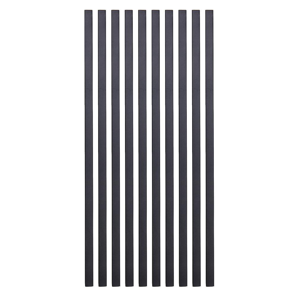 26 in. x 3/4 in. Black Pearl Matte Steel Square Baluster (10-Pack) - Super Arbor