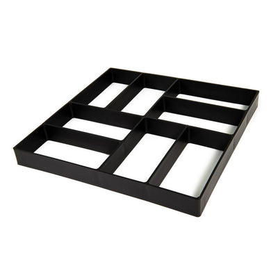 16 in. x 16 in. x 1.5 in. Black Plastic Mold Reusable Concrete Stepping Stone, DIY Paver Pathway Maker - Super Arbor