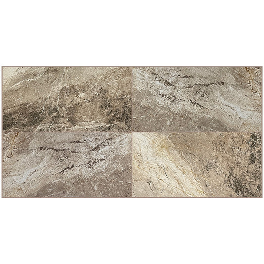 allen + roth Breccia 12-in x 24-in Polished Porcelain Floor and Wall Tile product image
