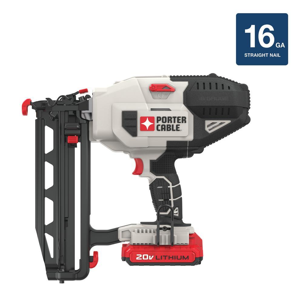 20-Volt MAX Lithium-Ion 16-Gauge Cordless  Nailer with Battery 1.5 Ah and Charger - Super Arbor