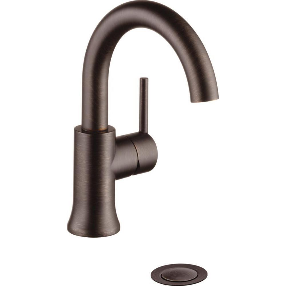 Trinsic Single Hole Single-Handle Bathroom Faucet with Metal Drain Assembly in Matte Black - Super Arbor