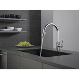 Delta Trinsic Arctic Stainless 1-Handle Deck-Mount Pull-Down Handle Kitchen Faucet