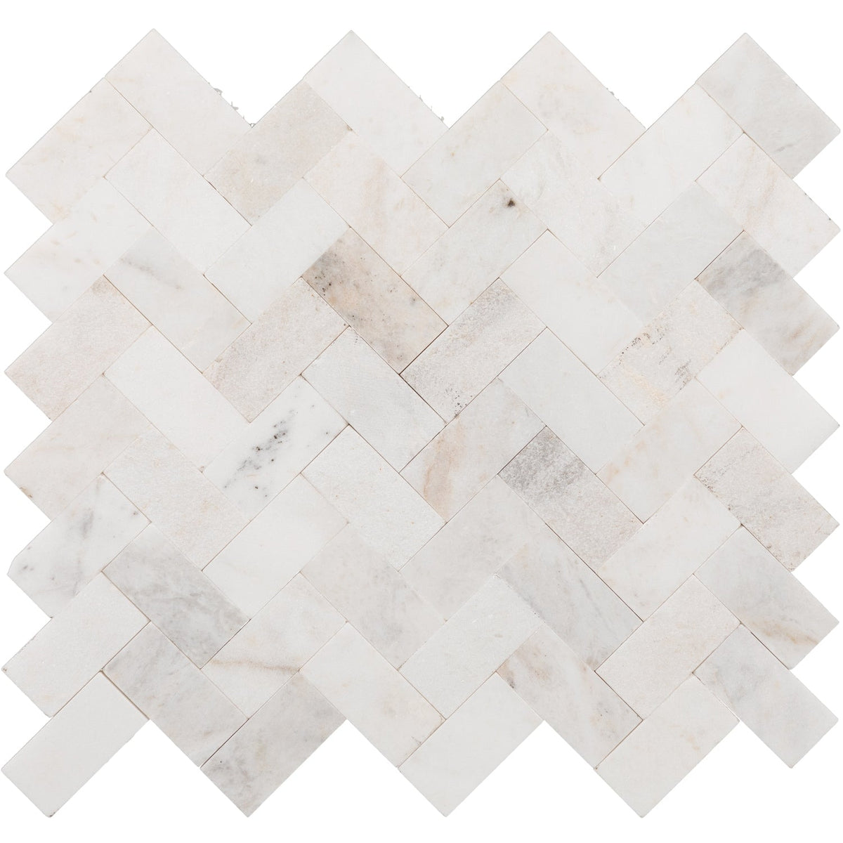 Daltile Minute Mosaix Daphne White 12-in x 12-in Multi-finish Natural stone Marble/limestone Herringbone Mosaic Wall Tile product image