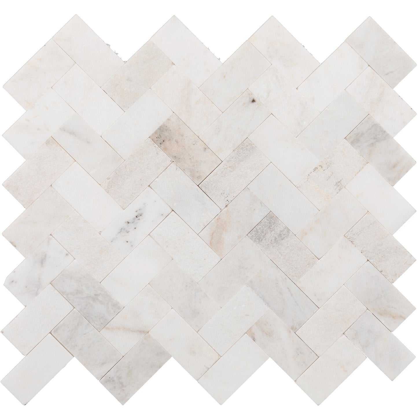 Daltile Minute Mosaix Daphne White 12-in x 12-in Multi-finish Natural stone Marble/limestone Herringbone Mosaic Wall Tile product image
