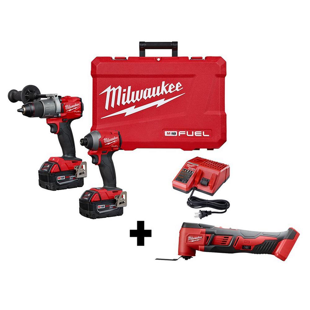 M18 FUEL 18-Volt Lithium-Ion Brushless Cordless Hammer Drill and Impact Driver Combo Kit (2-Tool) with Free HACKZALL - Super Arbor