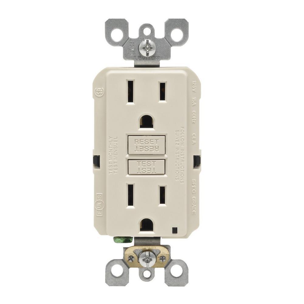 15 Amp Self-Test SmartlockPro Slim Duplex GFCI Outlet, White - Super Arbor