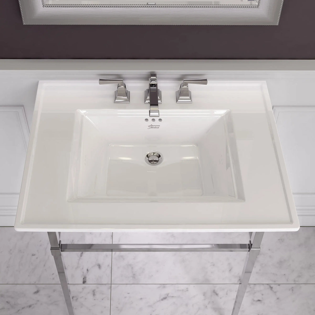 American Standard Town Square S 8 in. Widespread Pedestal Sink Basin in White