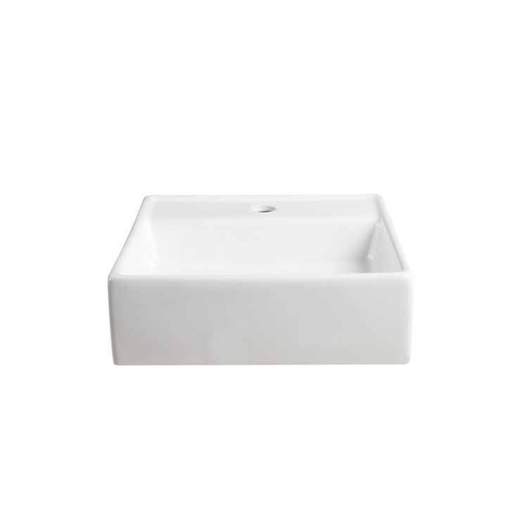 Elanti Wall-Mounted Square Bathroom Sink in White