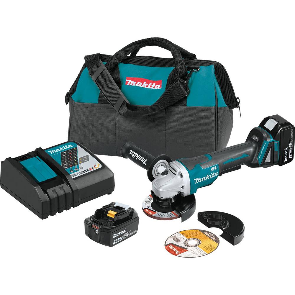 18-Volt LXT Brushless 4-1/2 in./5 in. Paddle Switch Cut-Off/Angle Grinder Kit with bonus 18-Volt LXT L.E.D. Flashlight - Super Arbor