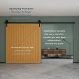 12 ft./144 in. Black Sliding Barn Door Track and Hardware Kit with Bigwheel J Shape Hanger for Single Door - Super Arbor