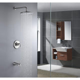Meno Series Single-Handle 1-Spray Tub and Shower Faucet in Brushed Nickel - Super Arbor