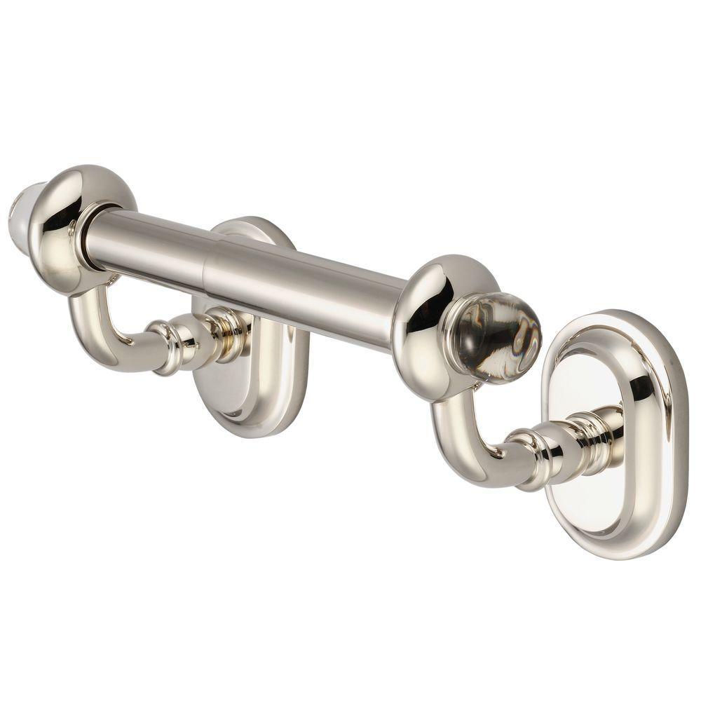 Glass Series Double Post Toilet Paper Holder in Triple Plated Chrome - Super Arbor