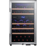 EdgeStar 38-Bottle Capacity Stainless Steel Dual Zone Cooling Freestanding Wine Chiller