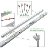 8 ft. (Two 4 ft.) 440-Watt Equivalent Integrated LED White Commercial Strip Light Fixture High Output 11000 Lumens 4000K