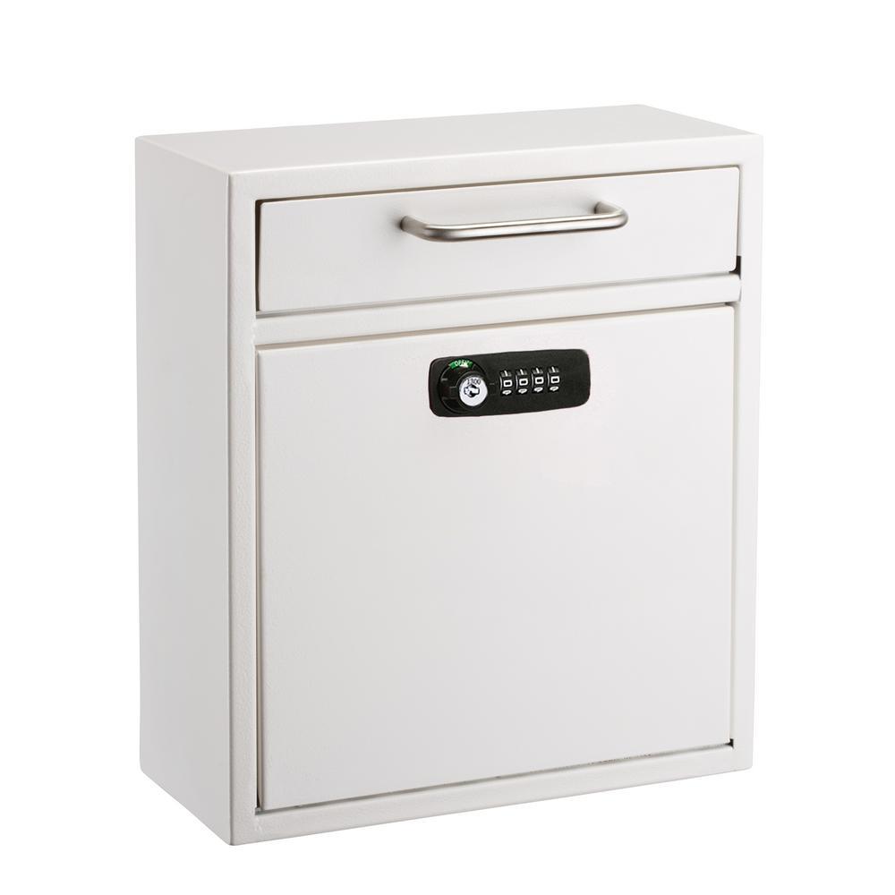 Black Medium Drop Box Wall Mounted Locking Mail Box with Key and Combination lock - Super Arbor