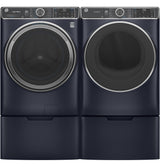 GE 7.8 cu. ft. Smart 240-Volt Sapphire Blue Stackable Electric Vented Dryer with Steam and Sanitize Cycle, ENERGY STAR