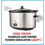 8.5 Qt. Stainless Steel Slow Cooker with Temperature Settings