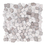 Jeffrey Court Bailey Grey Pebble 12 in. x 12 in. x 10 mm Honed Natural Stone Mosaic Wall/Floor Tile