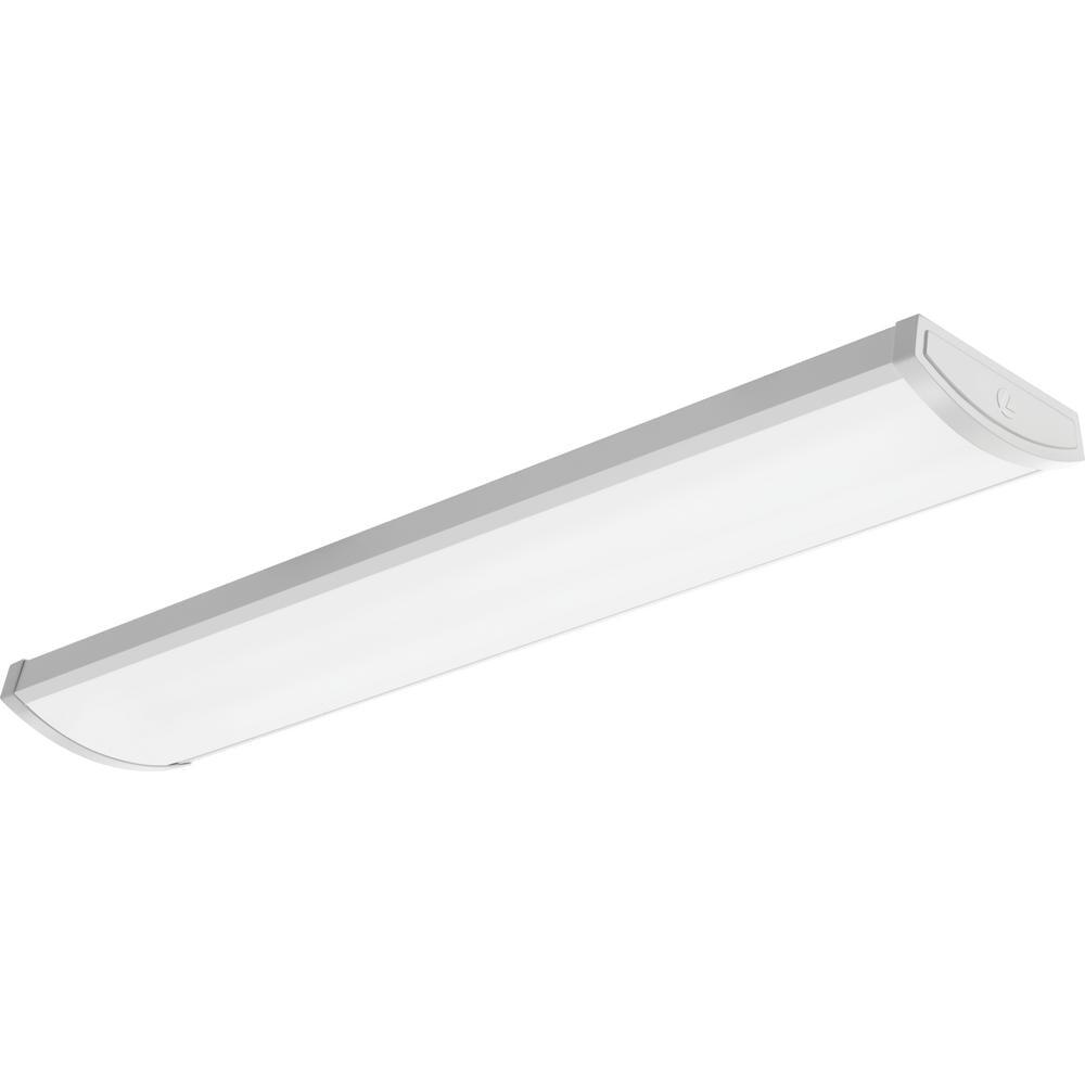 Contractor Select 4 ft. 5000 Lumens Integrated LED Dimmable White Wraparound Light Fixture, 4000K - Super Arbor