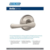 Avila Satin Nickel Privacy Bed/Bath Door Lever - Super Arbor