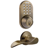 Oil Rubbed Bronze Keyless Entry Deadbolt and Door Handleset Lock with RF Remote Control and Electronic Digital Keypad - Super Arbor