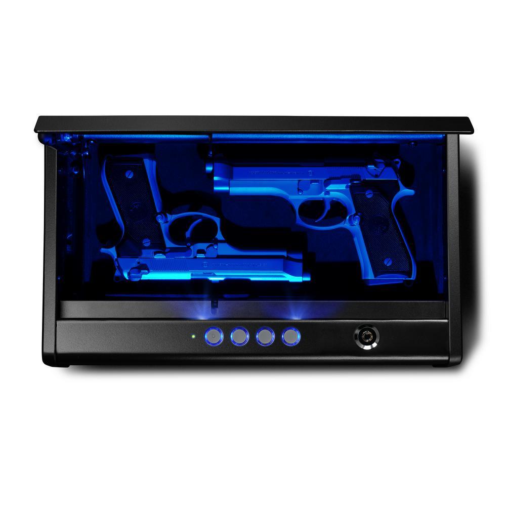 2-Gun Quick Access Electronic Combination Lock Pistol Safe with Interior LED Light in Black - Super Arbor
