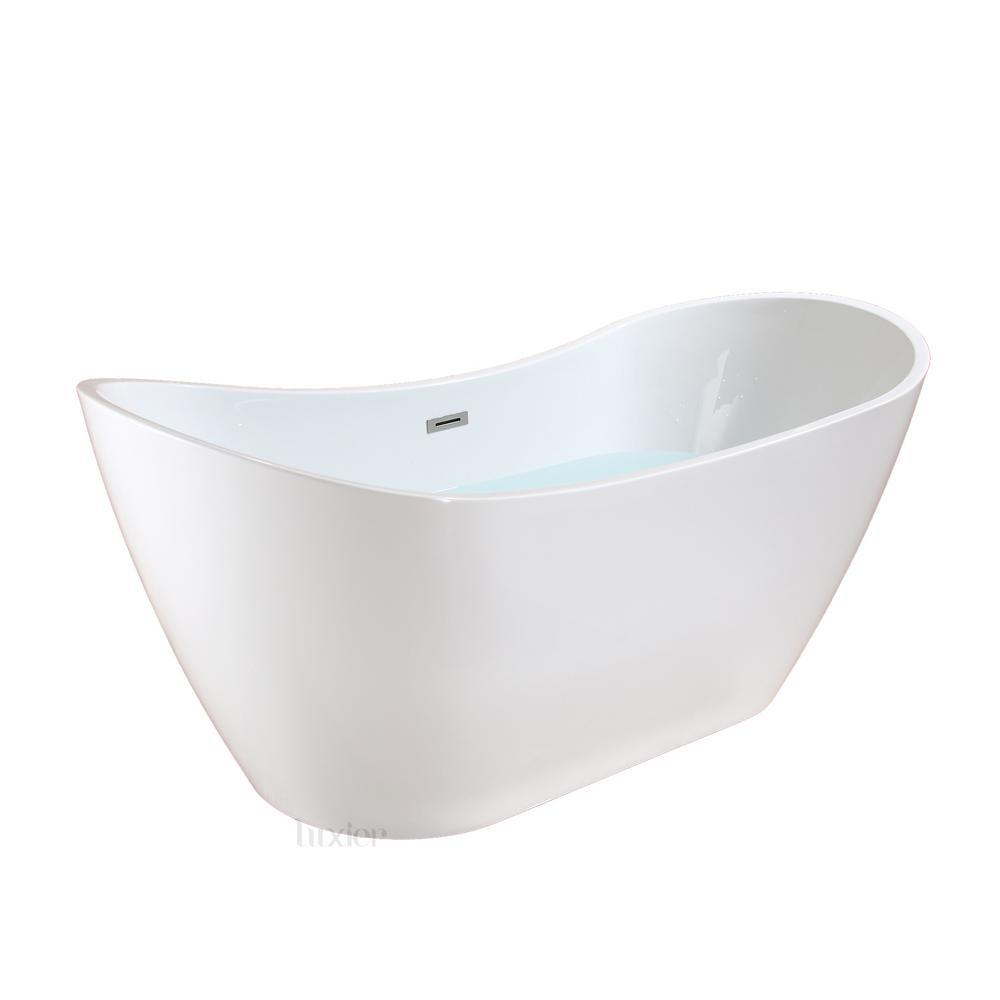 70 in. Luxury Acrylic Flatbottom Soaking Bathtub Spa in White with Oil Rubbed Bronze Trim - Super Arbor
