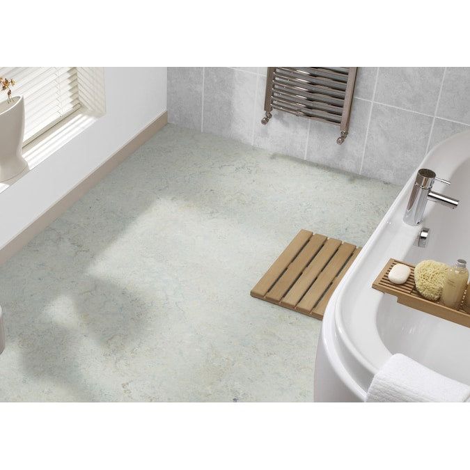 Forbo Flooring Systems Marmoleum Cinch Loc Seal Seashell 10-mm T x 12-in W x 36-in L Waterproof Tile Look Laminate Flooring (20.34-sq ft / Carton)