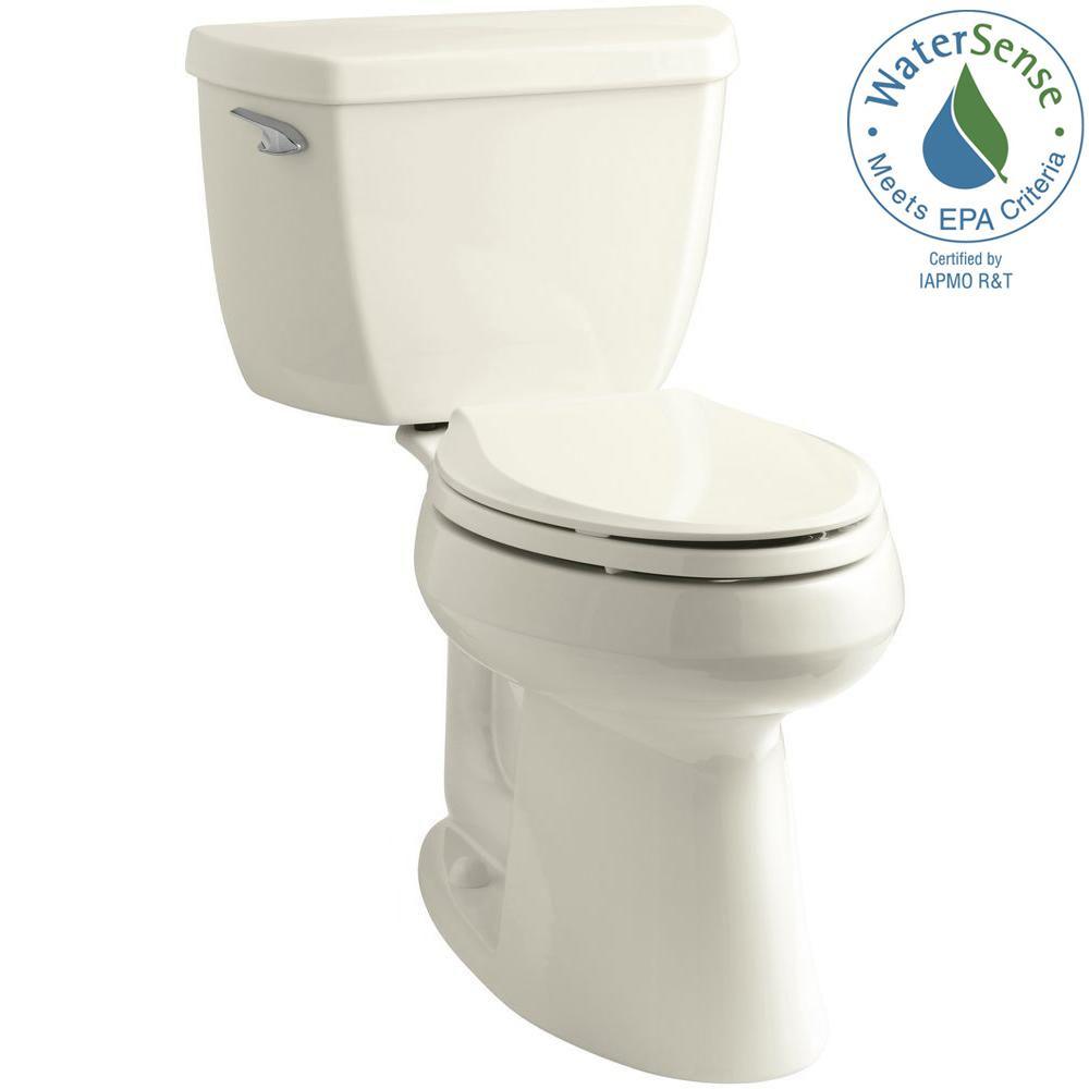 Highline Classic Comfort Height 10 in. Rough-In 2-Piece 1.28 GPF Single Flush Elongated Toilet in Biscuit - Super Arbor