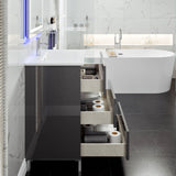 Eviva Deluxe 32 in. W x 18 in. D x 34 in. H Single Freestanding Bath Vanity in Gray with White Porcelain Integrated Sink Top